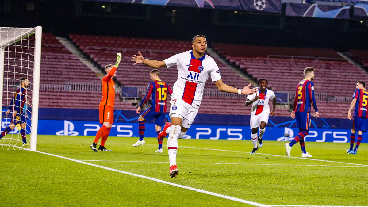 Kylian Mbappé PSG FC BArcelona Champions League
