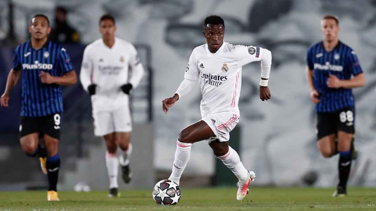 Vinicius en el Real Madrid Atalanta en la Champions League