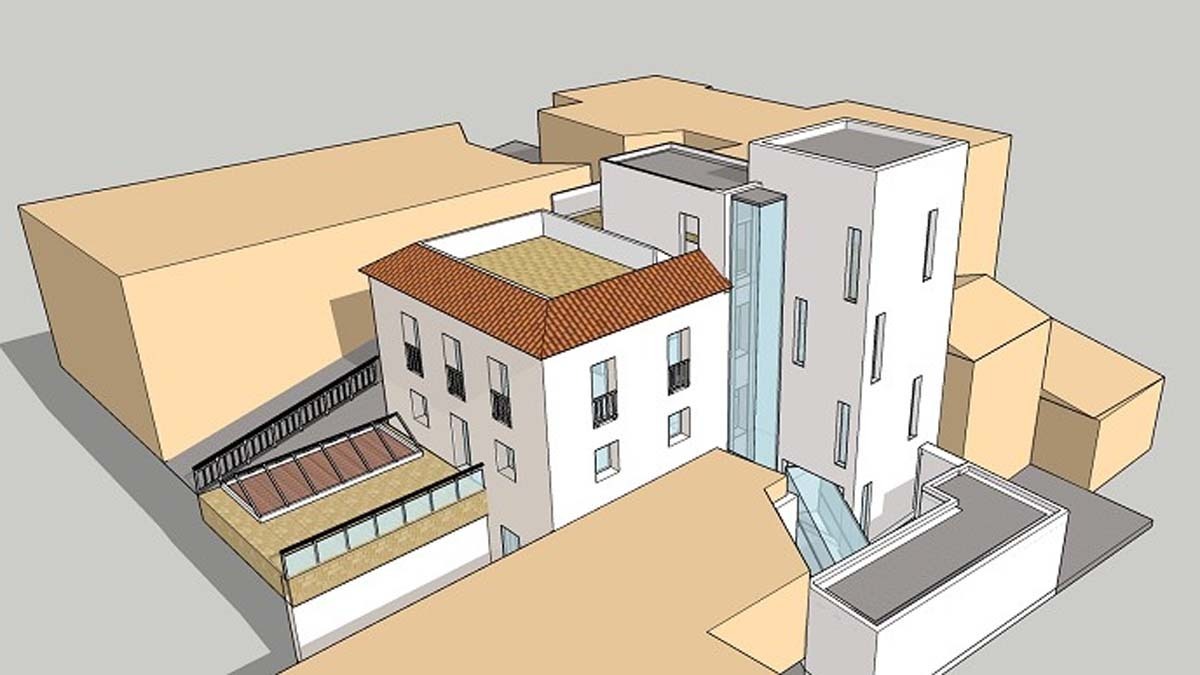 Infografía del futuro Museo de la Pasa de la Axarquía, en Almáchar