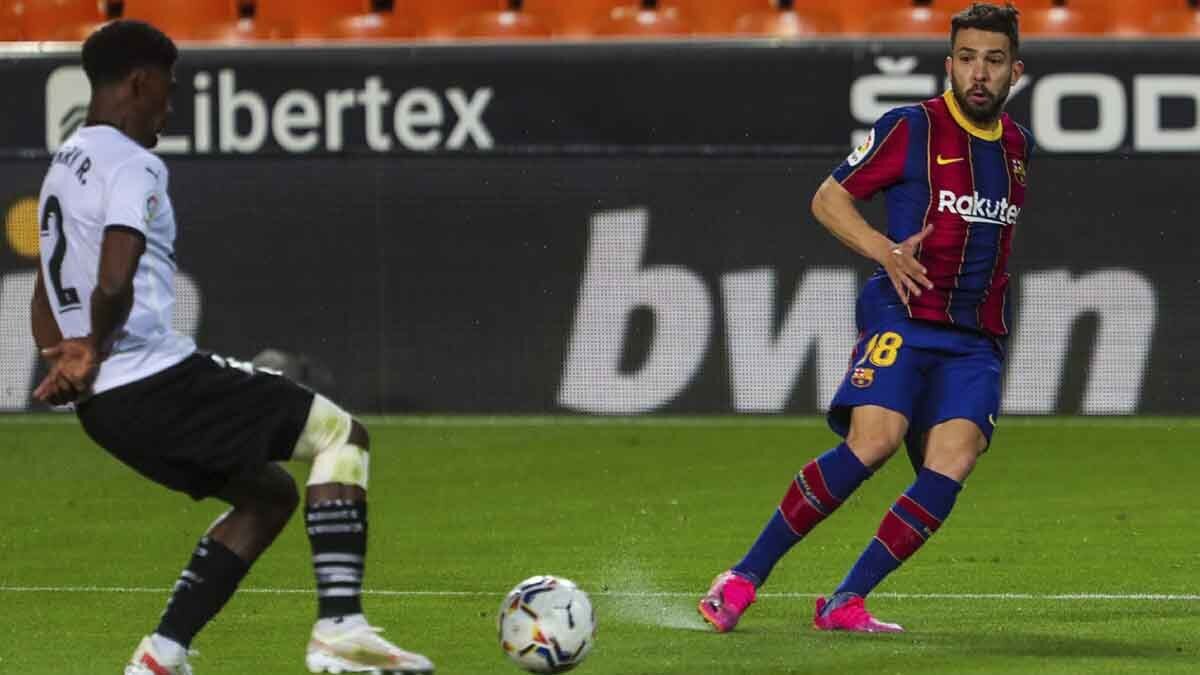 Jordi Alba en el Valencia CF - FC Barcelona