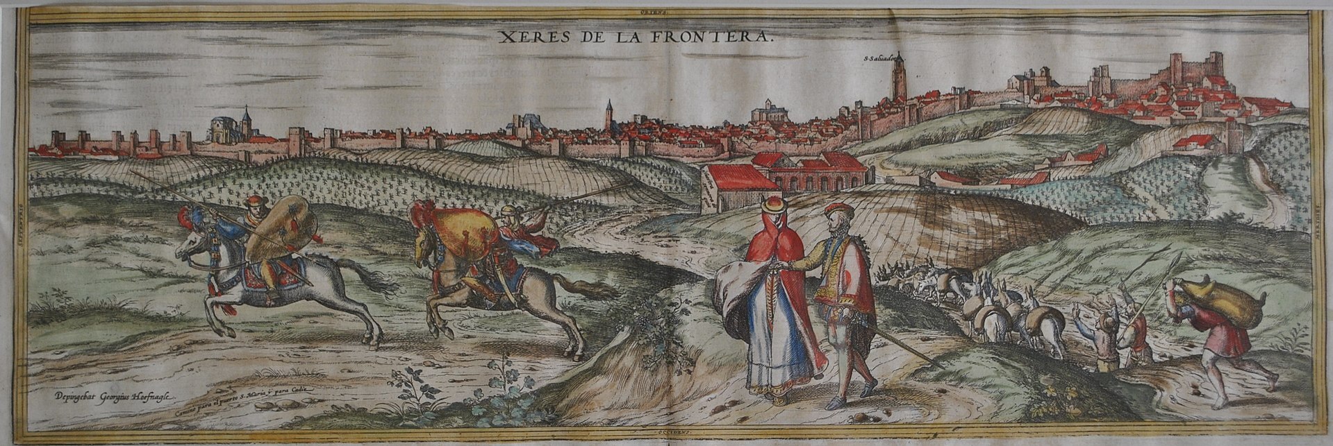 Vista de Jerez de la Frontera, por Joris Hoefnagel (1570)