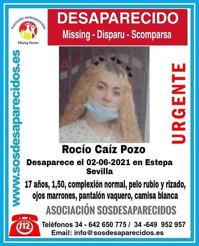 Rocío Caíz Pozo, joven de 17 años desaparecida