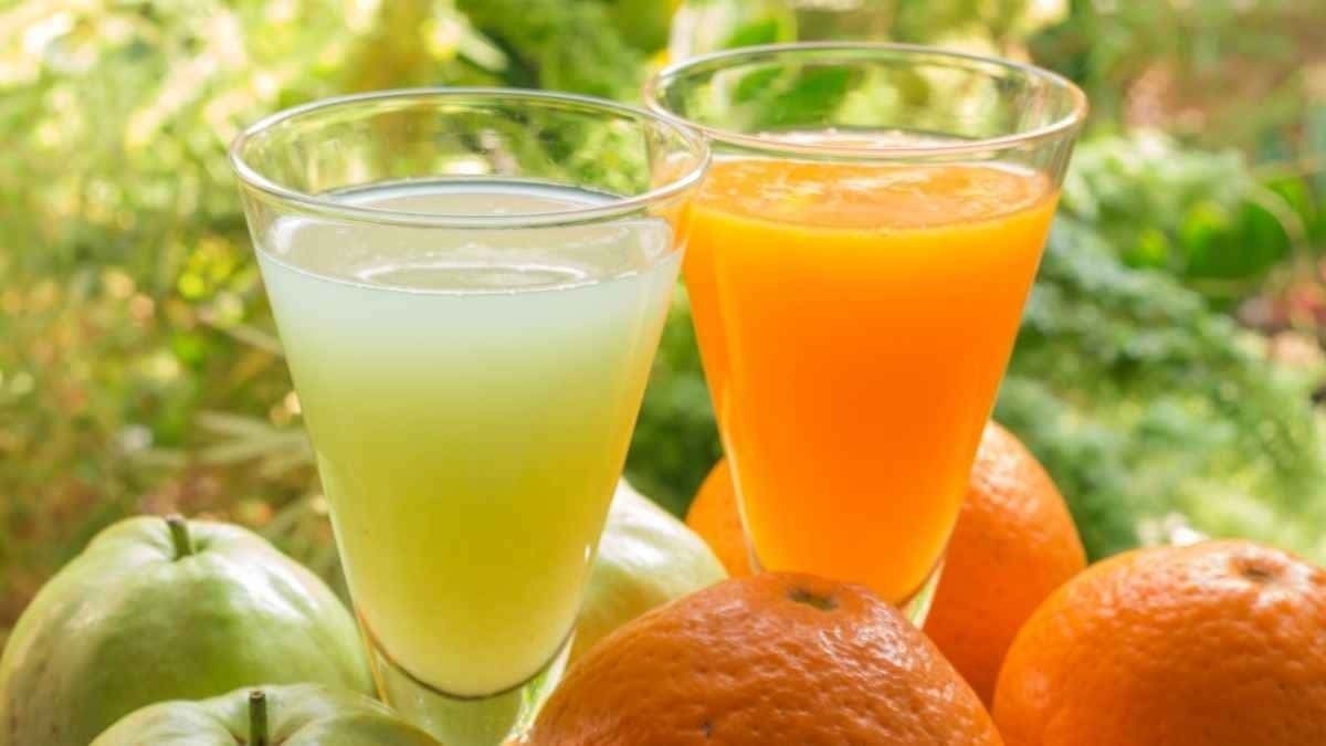 Jugo de naranja y guayaba