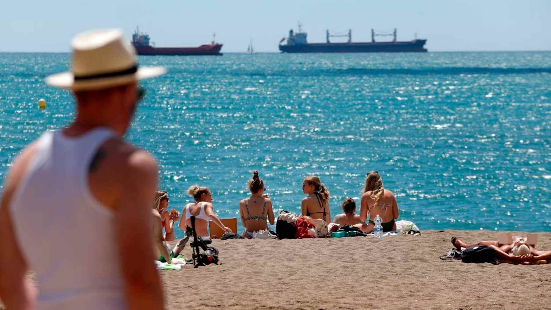 Calor en playa de Málaga