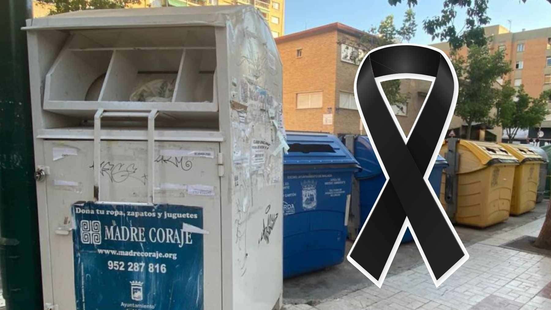 Fatídico final en Málaga: Muere tras no poder salir de un contenedor para donar ropa
