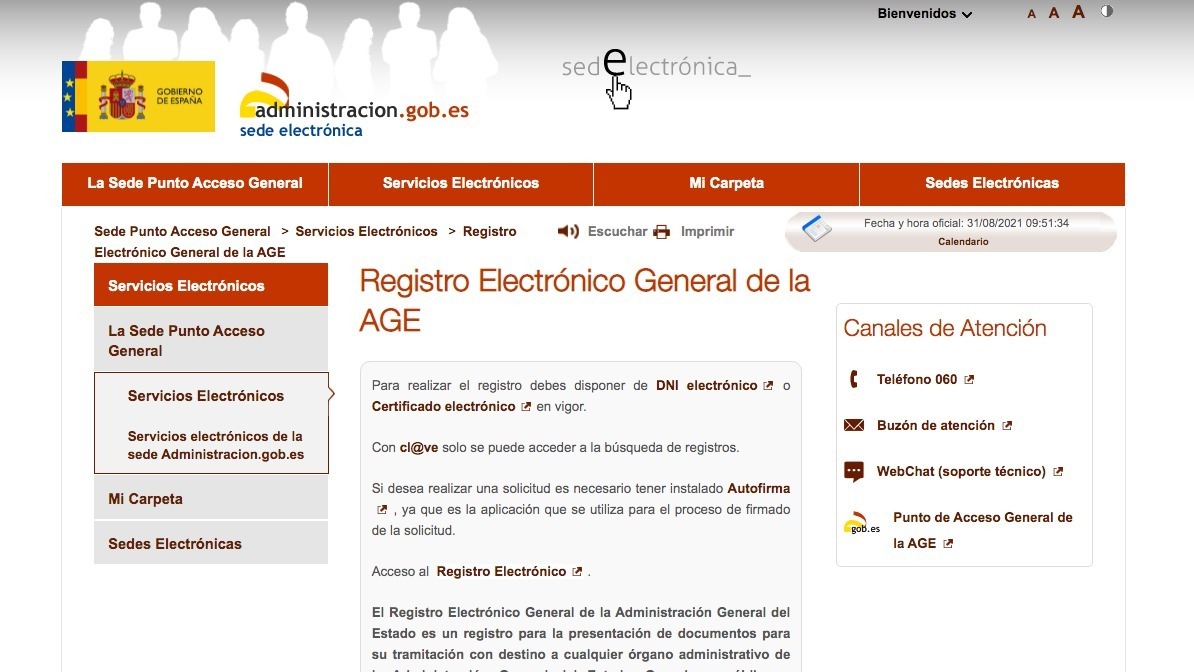Sede Electrónica el Ayuntamiento de Cádiz.