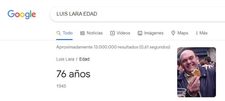La edad de Luis Lara
