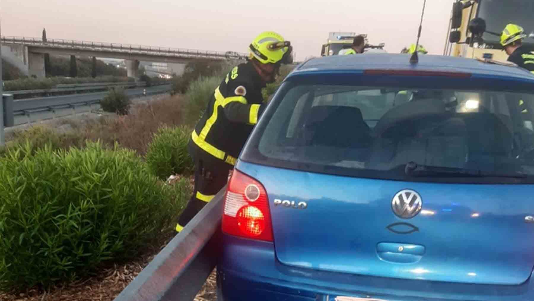 Accidente de tráfico en la carretera Jerez - Sanlúcar de Barrameda