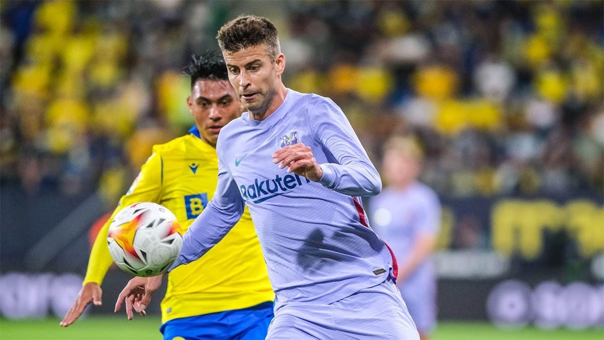 Piqué en el Cádiz CF - FC Barcelona