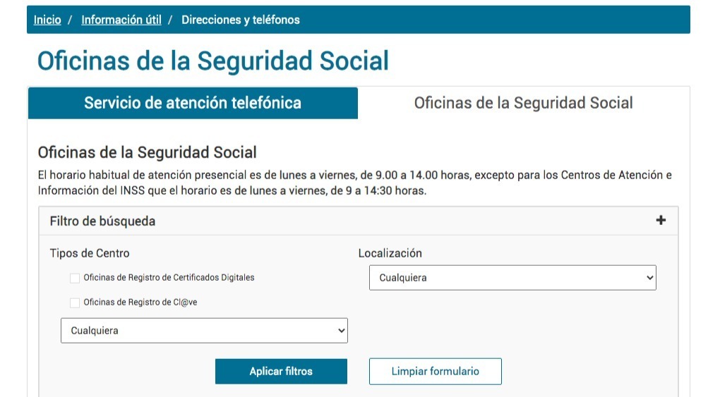 Seguridad Social: cómo funciona el localizador de oficinas.