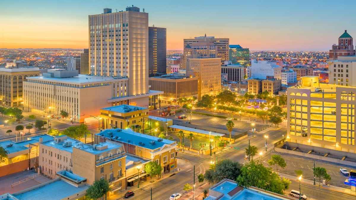 Vista áerea de El Paso, Texas
