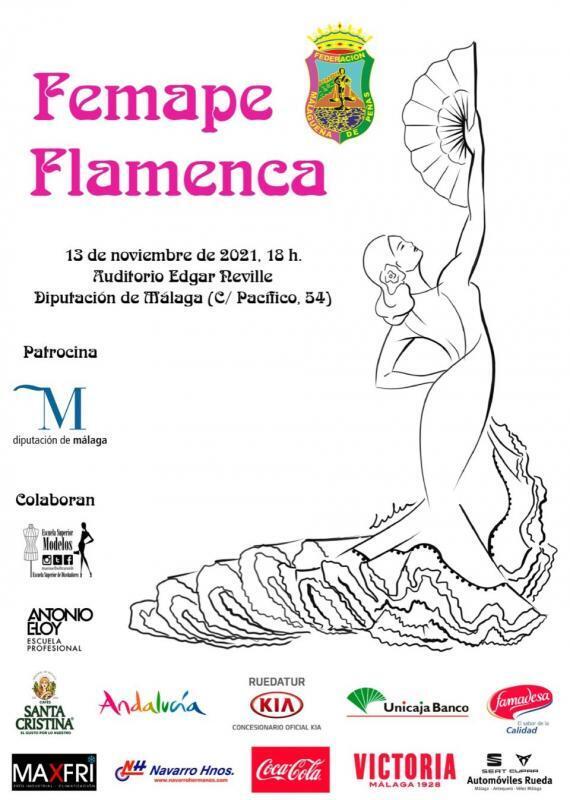Cartel de la I Pasarela FEMAPE Flamenca de la Diputación de Málaga