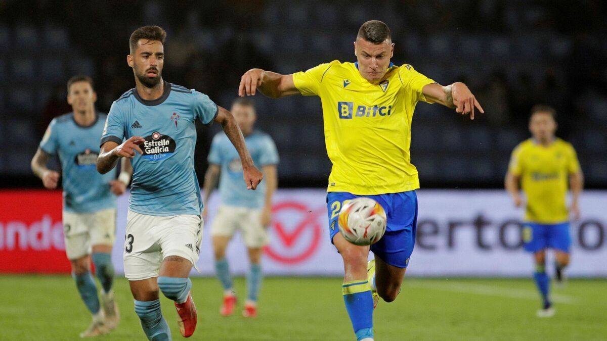 Osmajic, en el partido entre Celta de Vigo y Cádiz CF