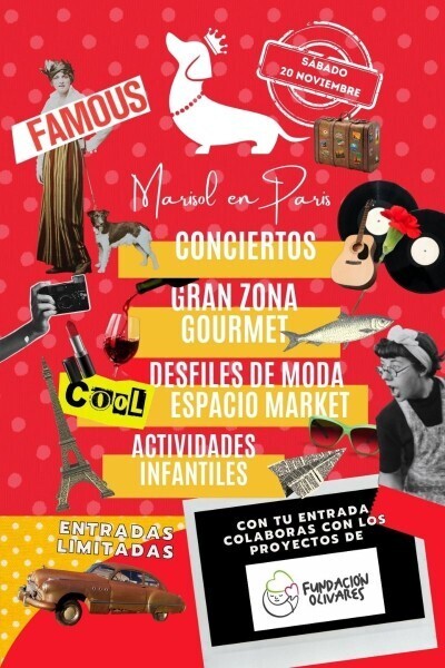 Cartel fiesta benéfica autocine Málaga