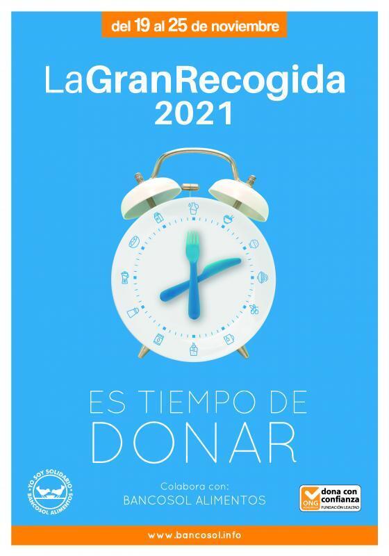 Cartel de La Gran Recogida 2021 de Bancosol en La Diputación de Málaga