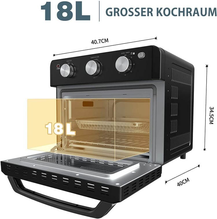 Amazon se pasa a la cocina más saludable en Navidad con el horno y freidora sin aceite: 18 litros