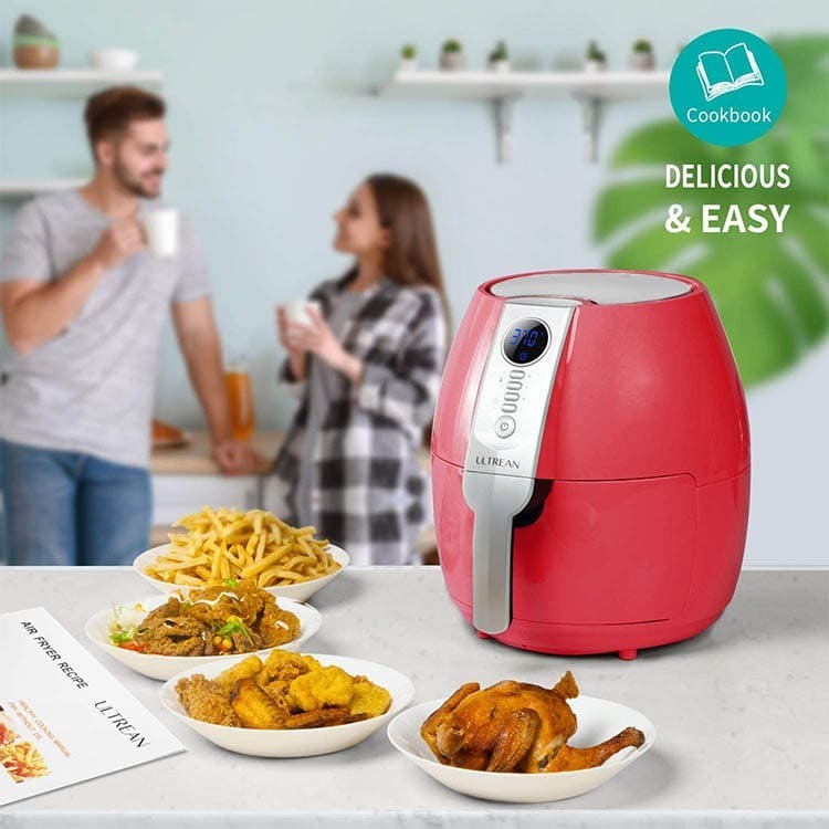 Ultrean Freidora sin Aceite, Freidora Aire 4L Air Fryer con Pantalla LCD Digital