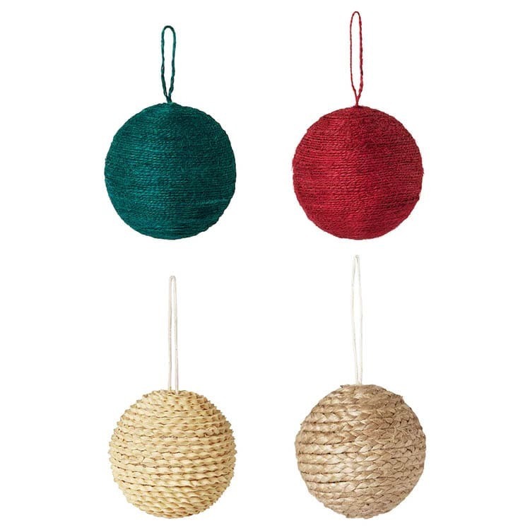 Bolas de navidad VINTER 2021 de Ikea de cordón de colores