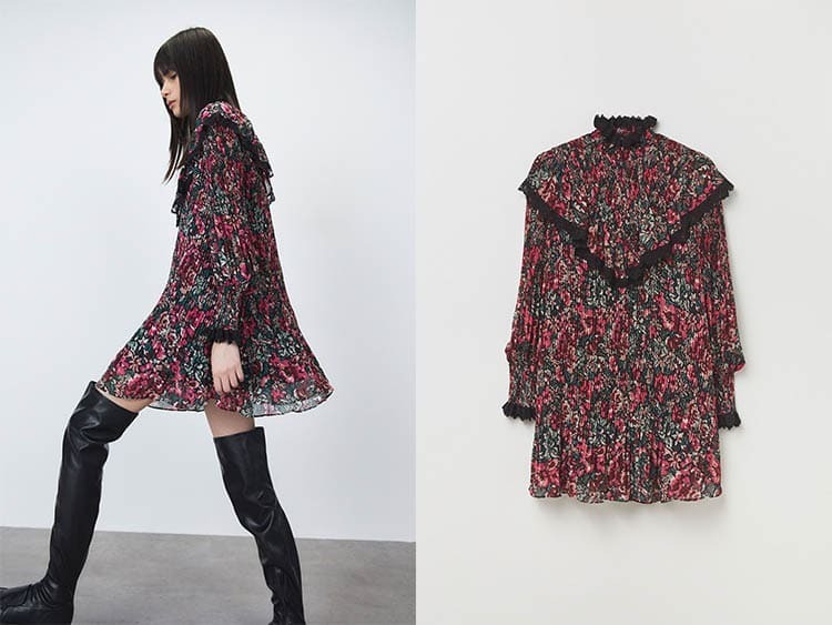 VESTIDO CORTO CON ESTAMPADO DE FLORES