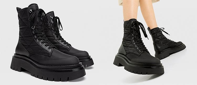 Botines planos acolchados