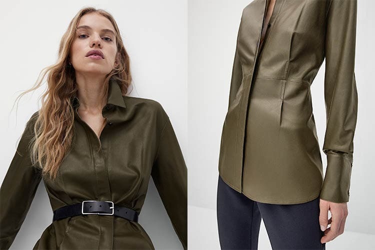 Massimo Dutti lanza una camisa de piel auténtica para mujer que causa sensación en plena Navidad
