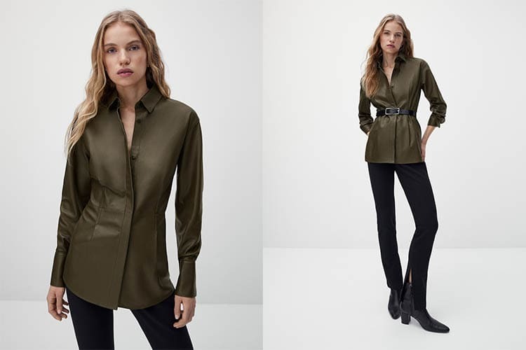 Massimo Dutti lanza una camisa de piel auténtica para mujer que causa sensación en plena Navidad