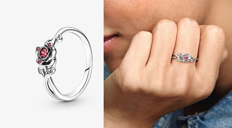 Anillo Rosa de la Bella y la Bestia de Disney