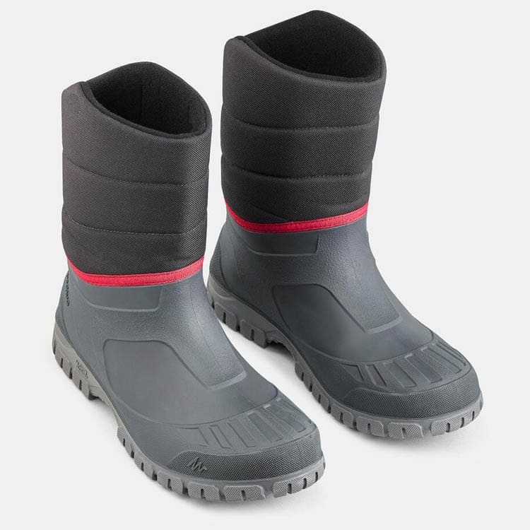 Botas Nieve y Apreski Impermeables Hombre Quechua SH100 Warm Gris Caña Media