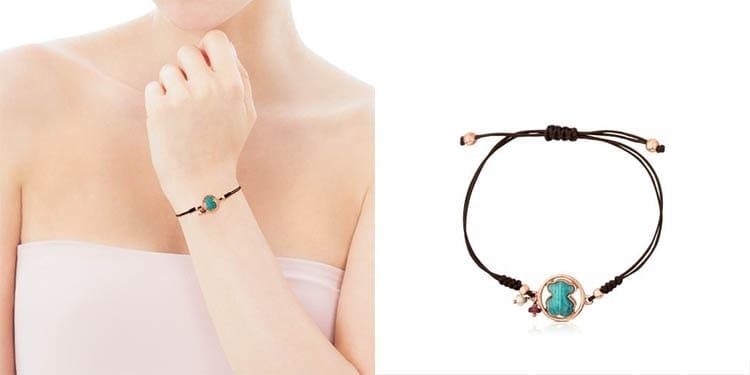 Pulsera de plata vermeil rosa con amazonita, rubí y perla Camille