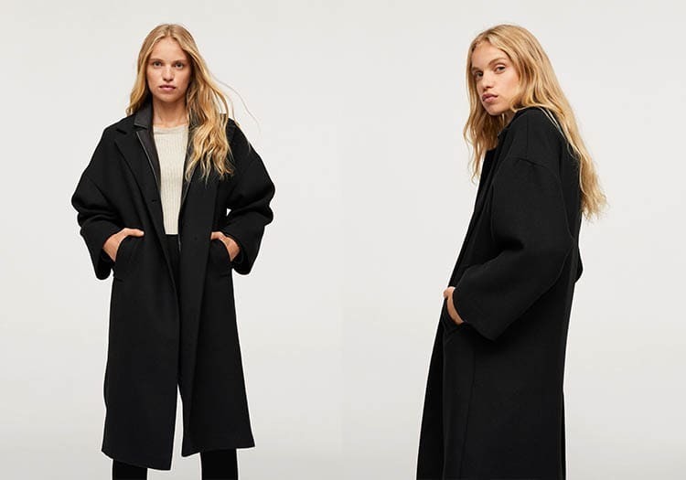 Abrigo lana oversize Mango 
