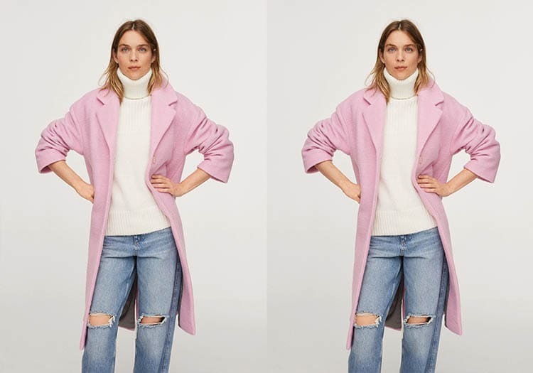 Abrigo lana oversize Mango rosa 