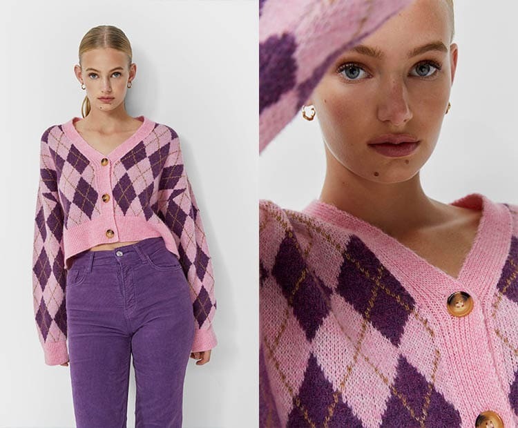Cárdigan de rombos