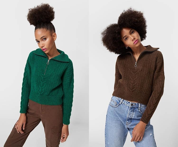 Jersey cuello alto cremallera