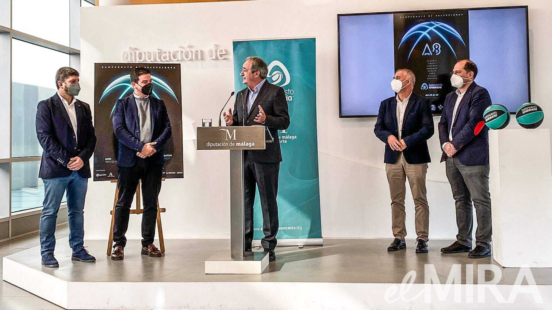 Acto de presentación del Campeonato de Andalucía de Minibasket Masculino de Manilva en la Diputación de Málaga