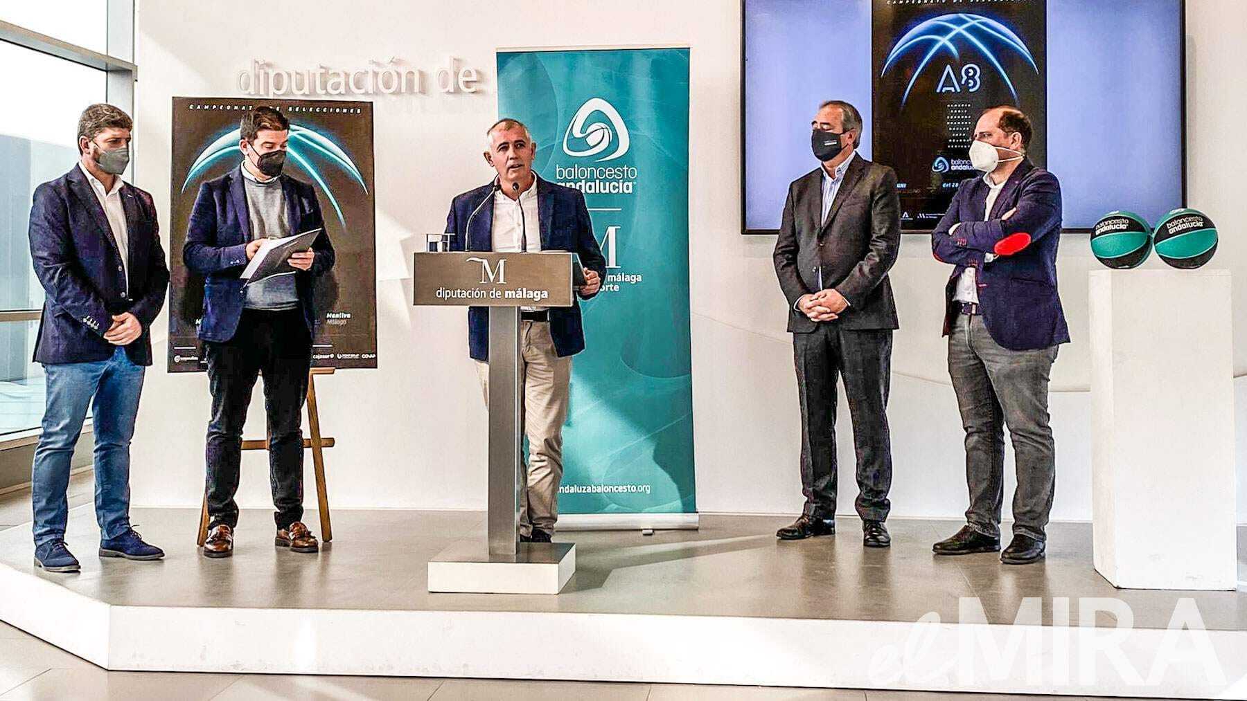 Acto de presentación del Campeonato de Andalucía de Minibasket Masculino de Manilva en la Diputación de Málaga