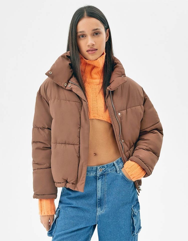 Cazadora efecto nylon oversize 