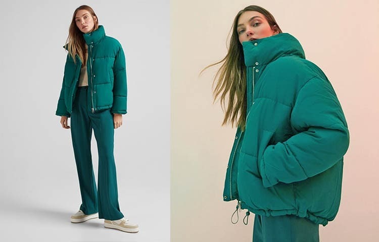 Cazadora efecto nylon oversize BERSHKA  