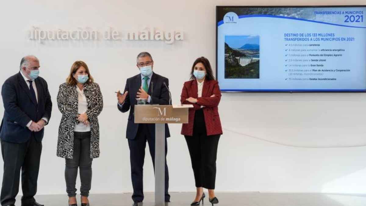 Presentación de los datos de transferencias a municipios al cierre del ejercicio presupuestario de 2021 de la Diputación de Málaga