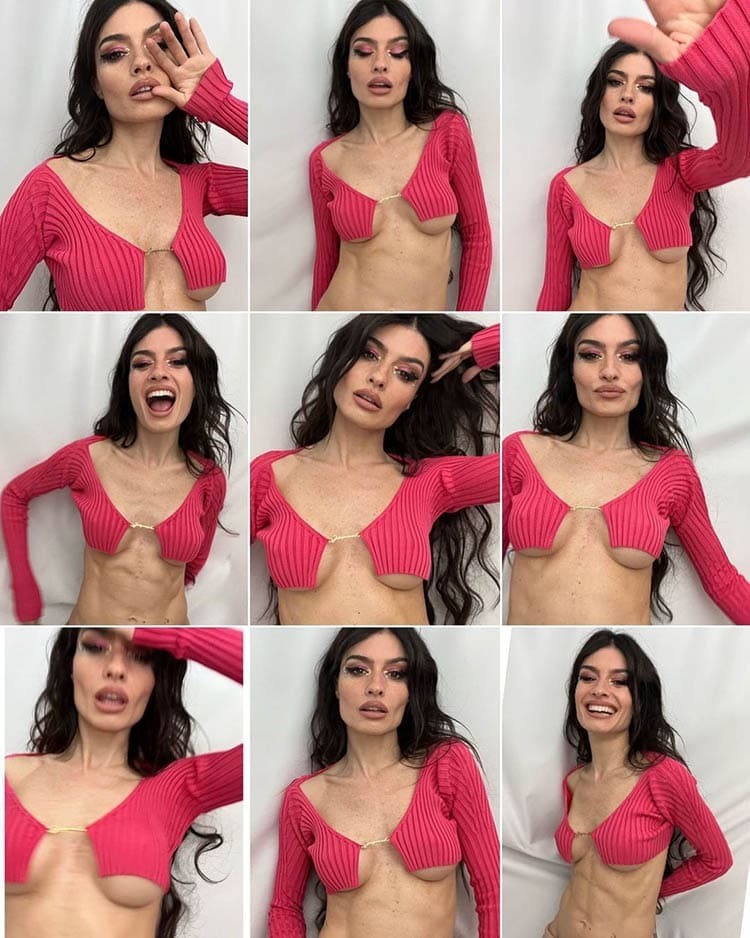 Madame de Rosa con el cárdigan de Jacquemus