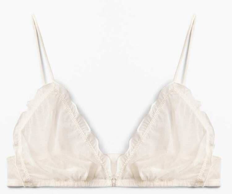 Sujetador de tul con volantes