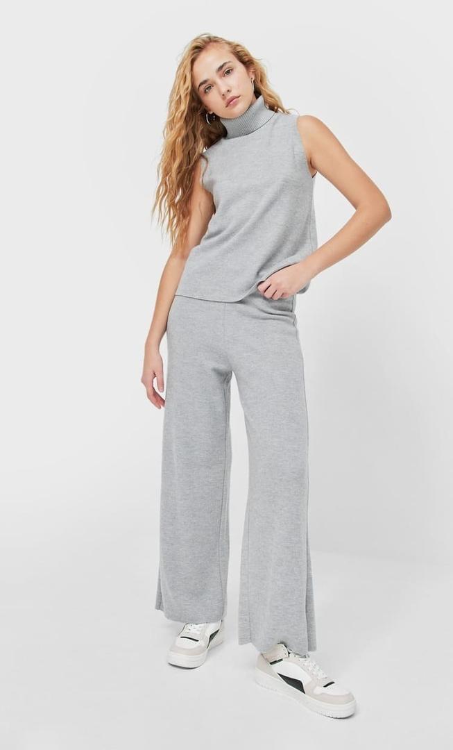 Pantalón ancho de canalé