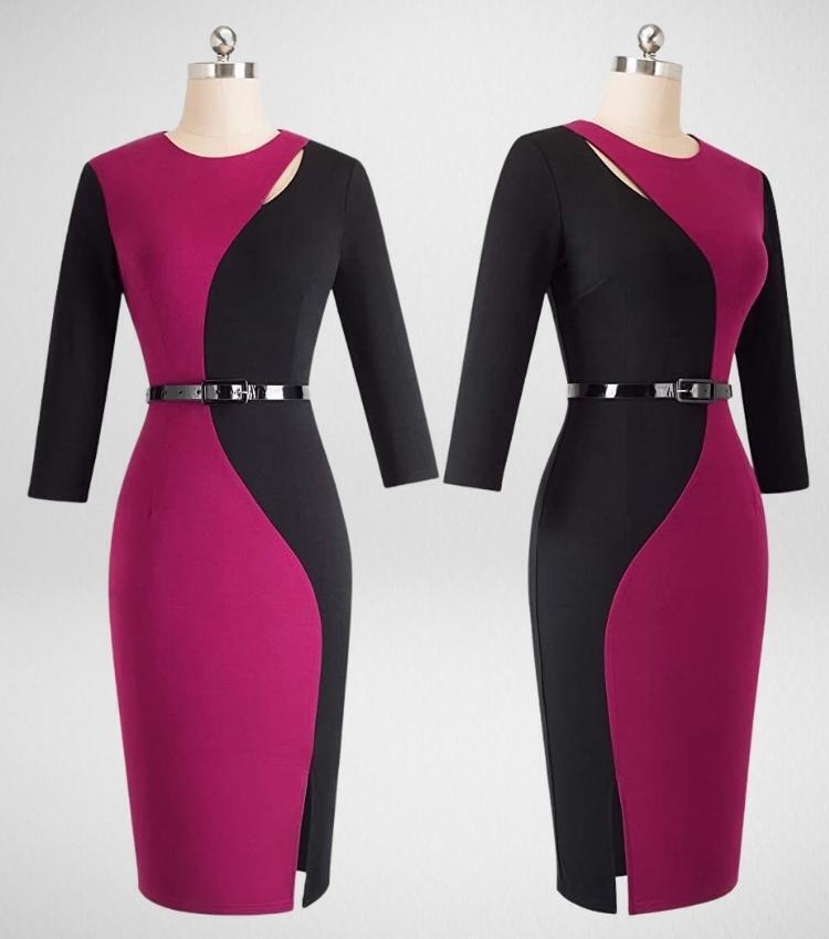 Vestido con cinturón Homeyee