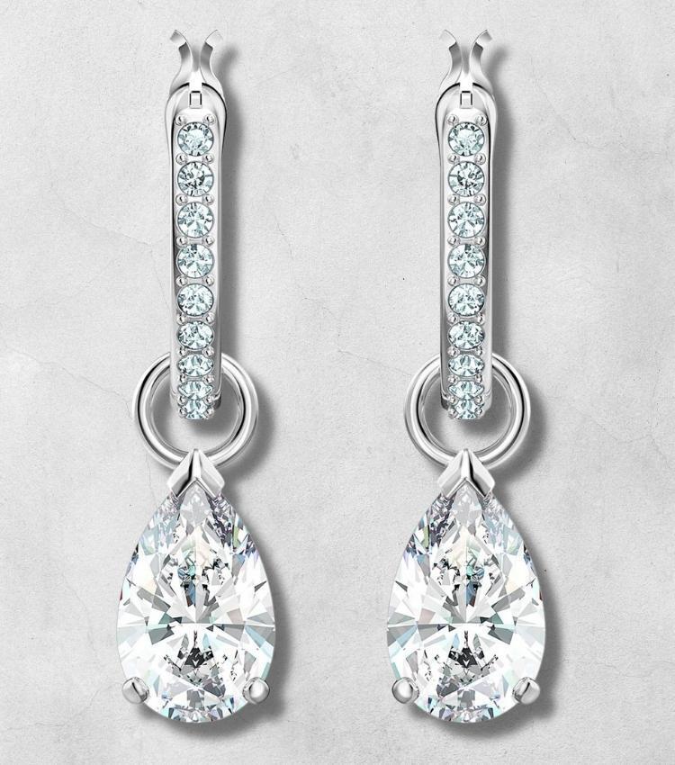 Pendientes de aro Swarovski Attract Pear Mini