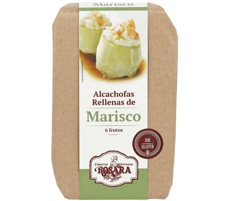 Alcachofas rellenas de marisco de la marca Rosara