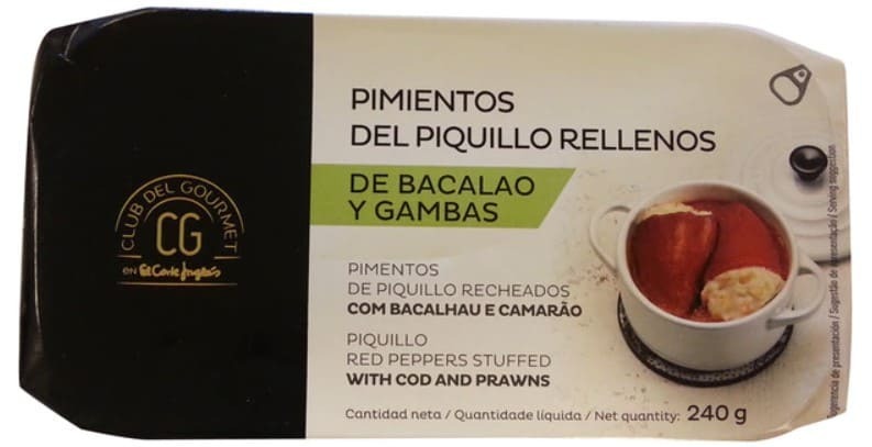 Pimientos rellenos de bacalao y gambas Club del Gourmet