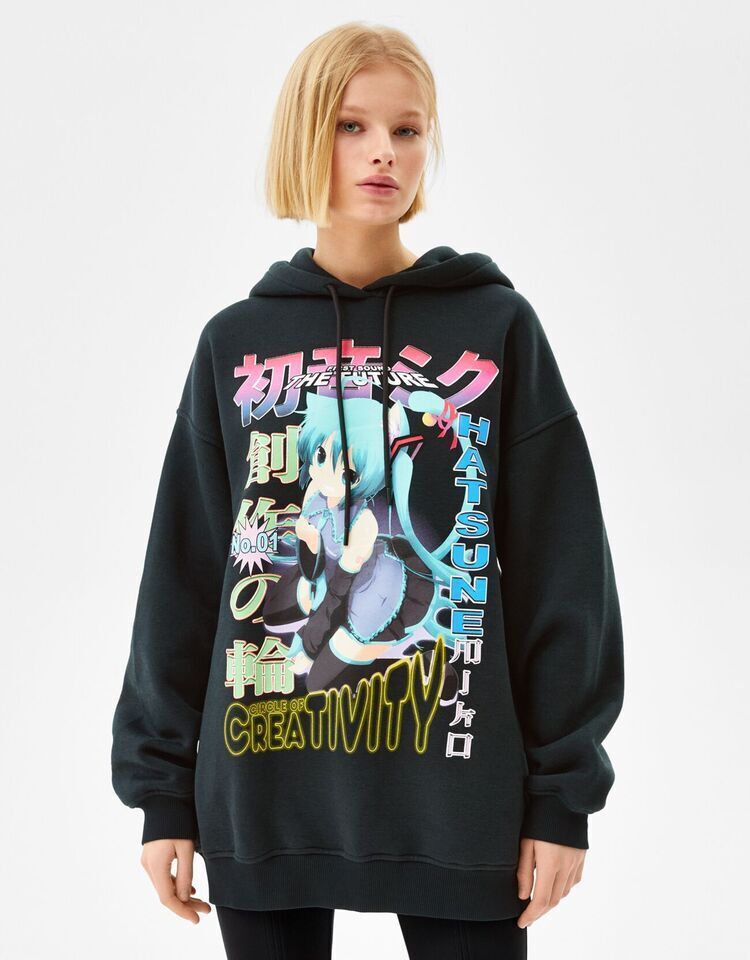 Sudadera capucha print Hatsune Miku