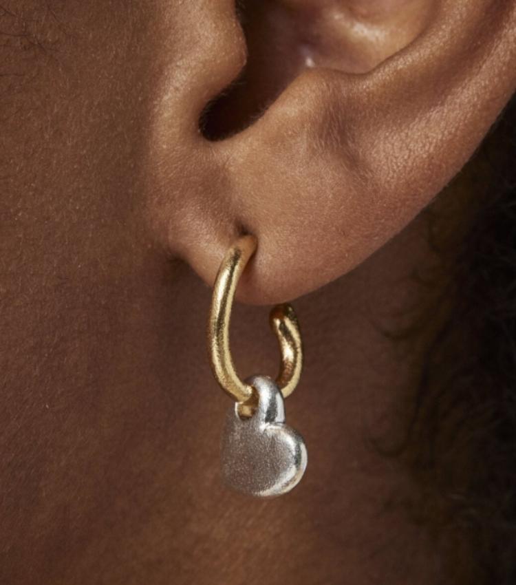 Pendientes corazón bicolor Luah
