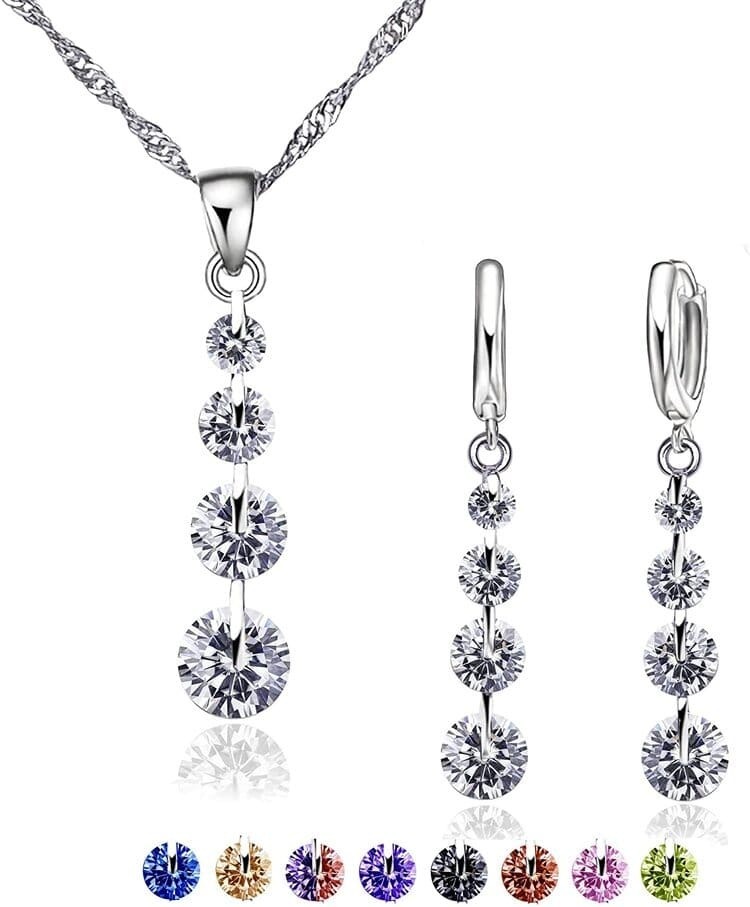 Conjunto de joyas de plata 925 para mujer CRYSTALINA