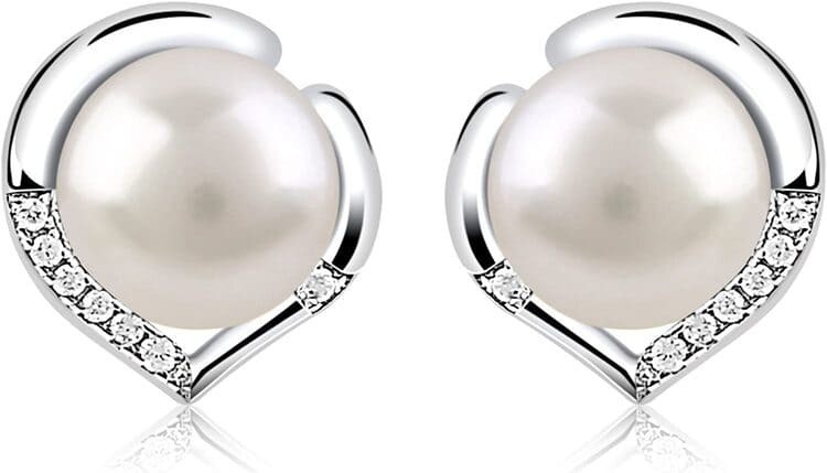 Pendientes de plata con perlas para mujer B CATCHER