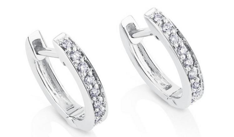 Pendientes aro de oro blanco y diamantes Les ClassiquesPendientes aro de oro blanco y diamantes Les Classiques